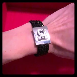 💗Sparkly black heart clasp bracelet!